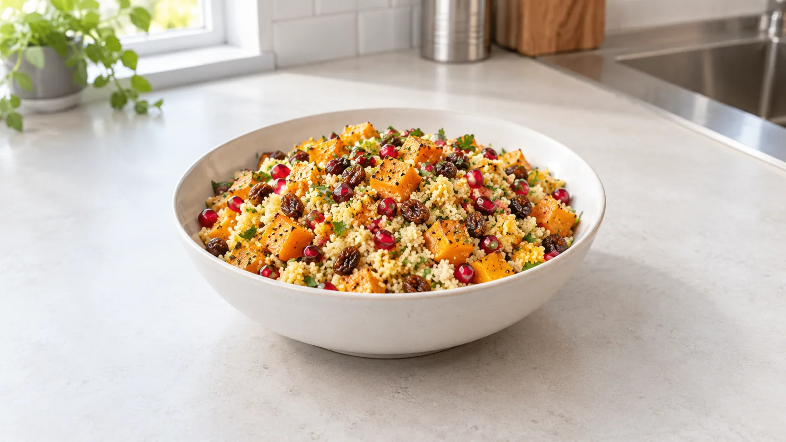 Jeweled Butternut & Date Couscous &mdash; cooked in Food Explorers