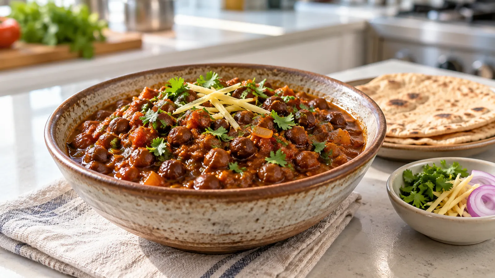 Kala Chana Masala &mdash; cooked in Food Explorers