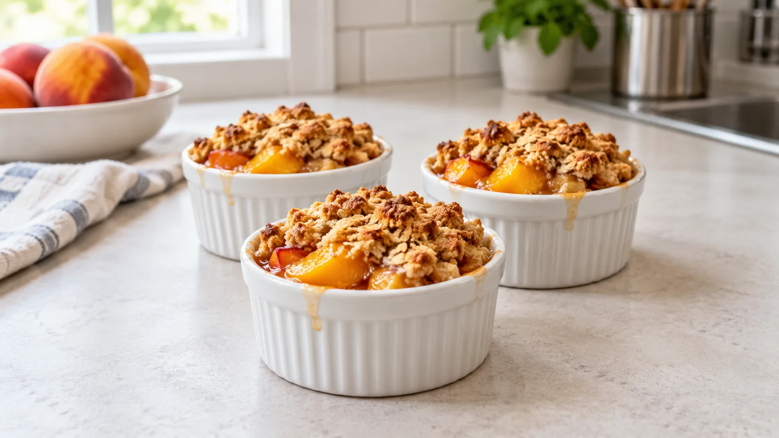 Peach Crumble Cups &mdash; cooked in Food Explorers